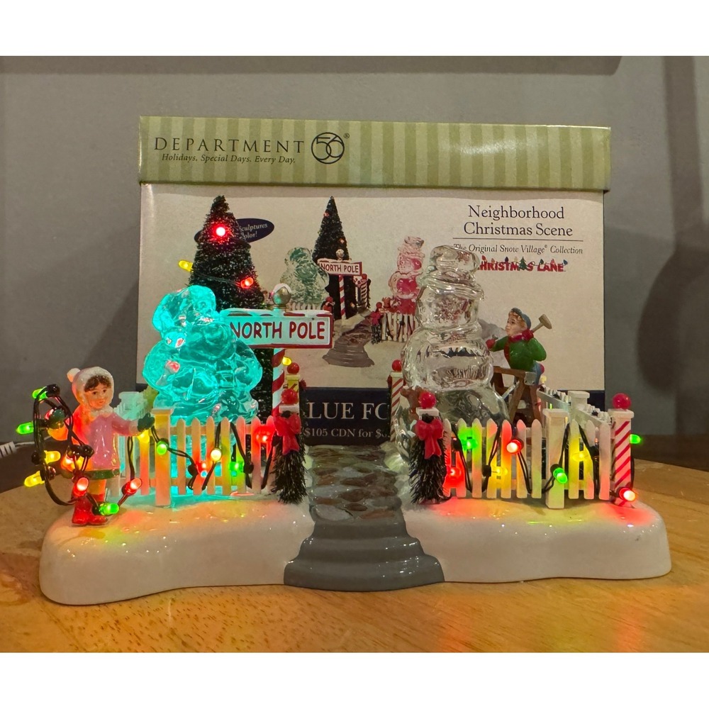 Department 56 Neighborhood Christmas Scene Snow Village Color Dept 56 w/ Box